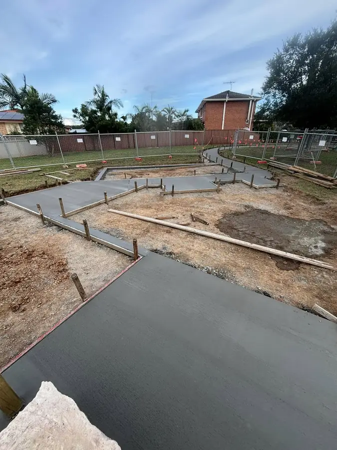 Backyard slab and paths