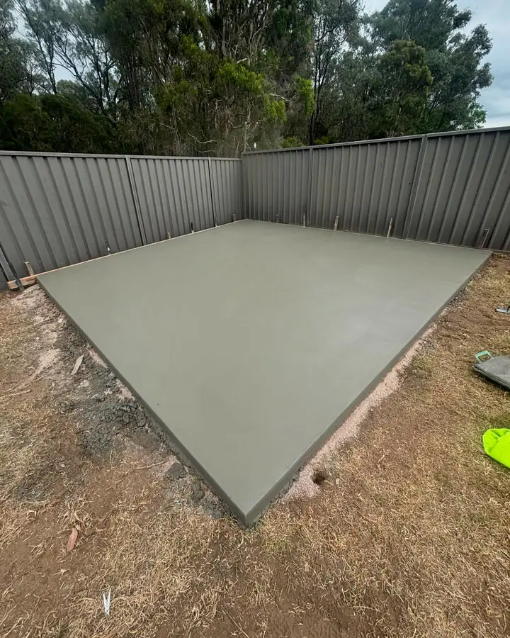 Backyard slab corner