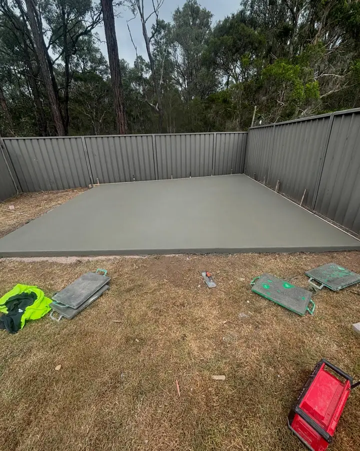 Backyard slab fence