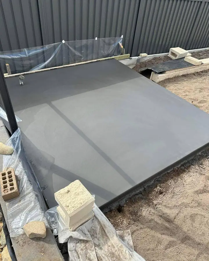 Charcoal backyard slab