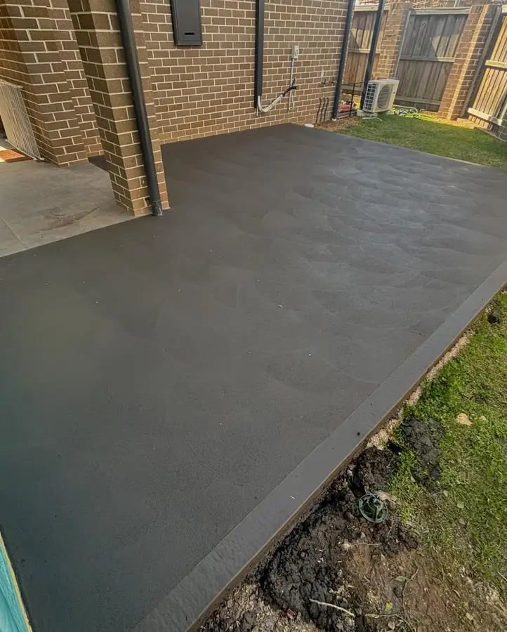 Charcoal backyard slab