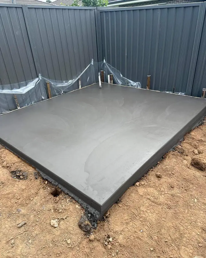 Charcoal backyard slab corner