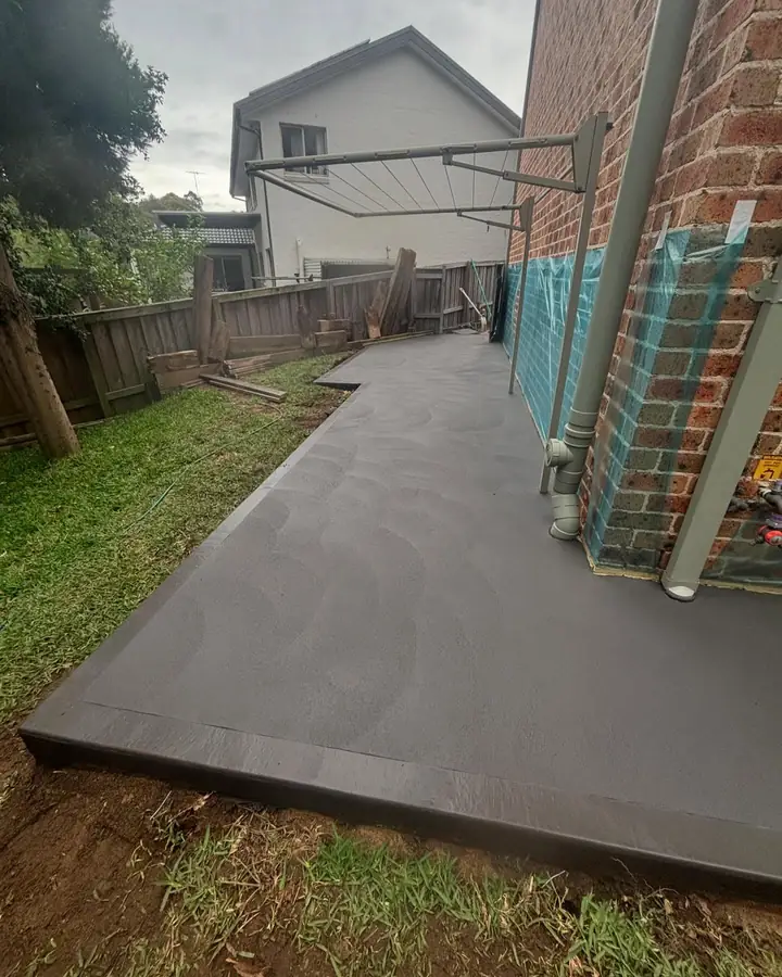 Charcoal backyard slab