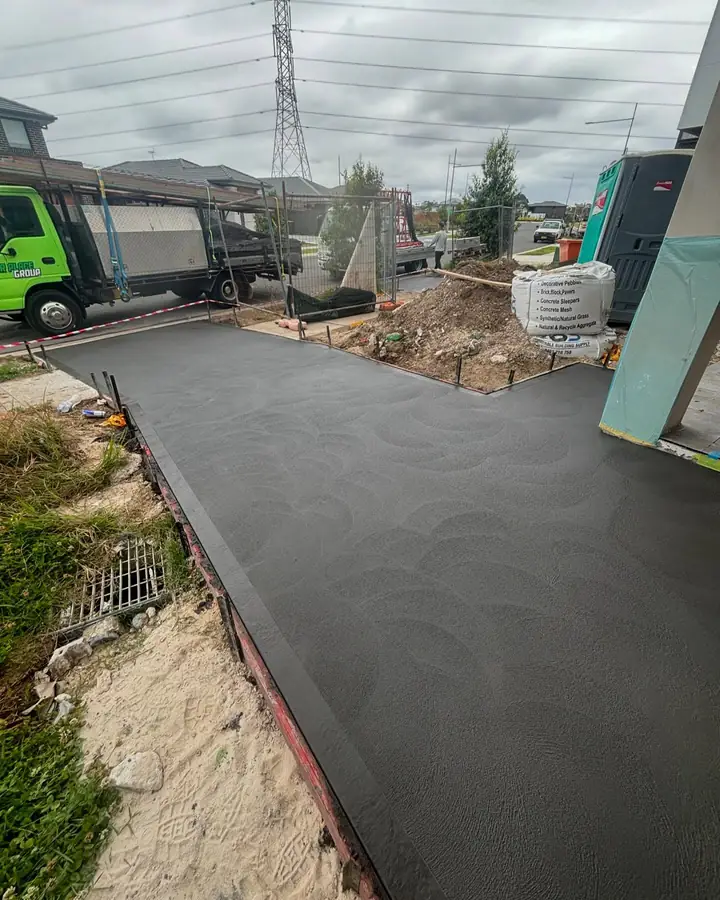 Charcoal driveway truck