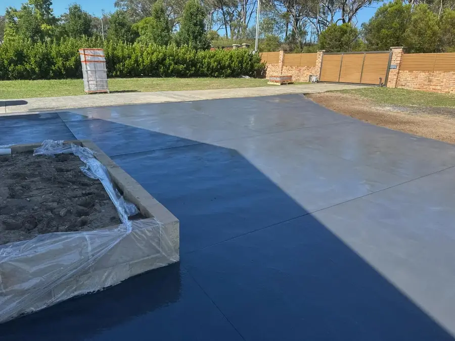 Charcoal driveway wet sheen