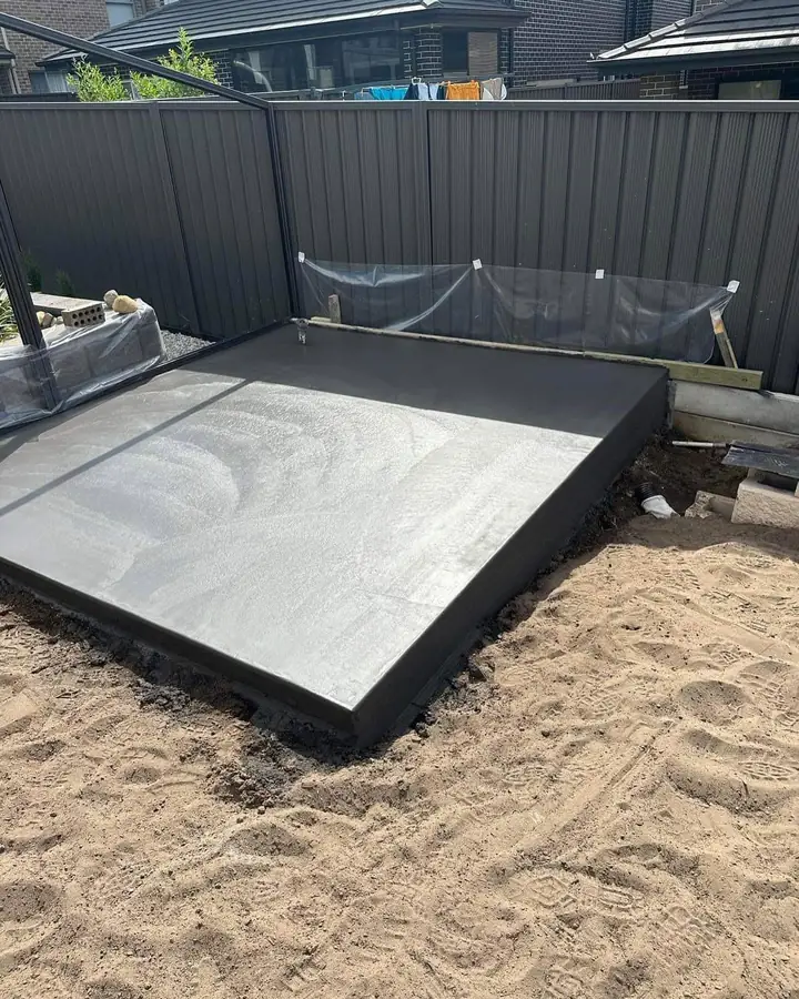 Charcoal slab on sand