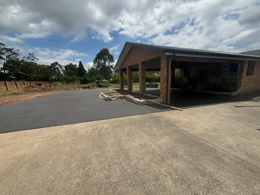 Circular driveway two tone