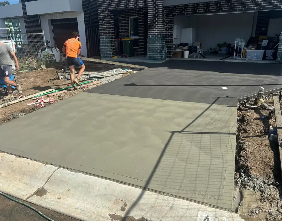 Crew finishing townhouse