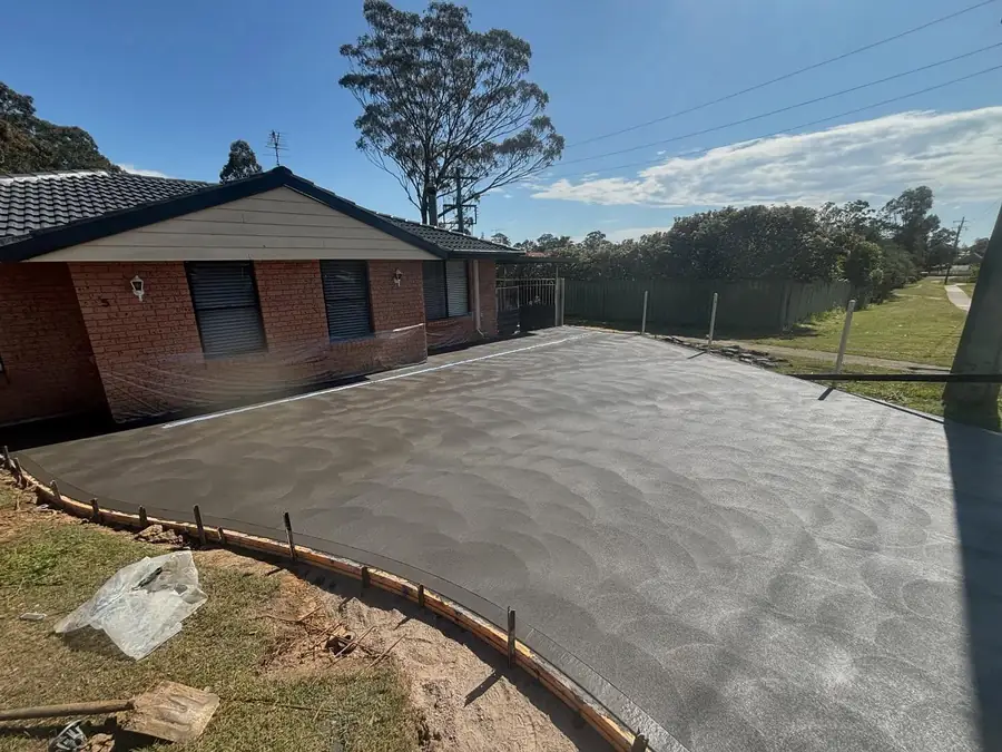 Driveway brick house after