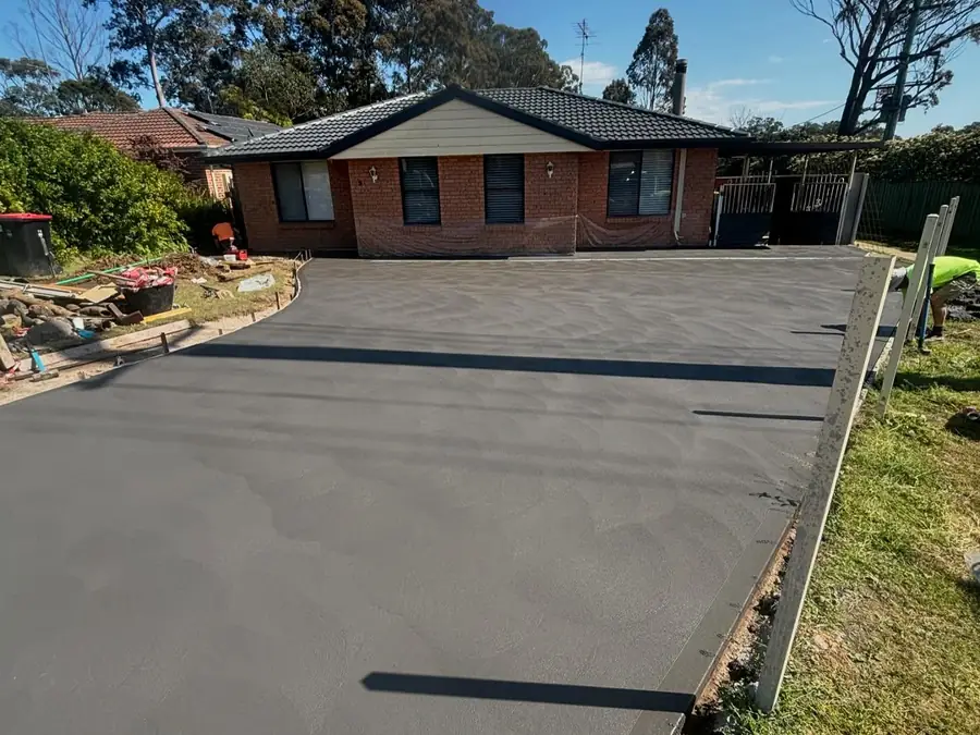 Driveway brick house wide