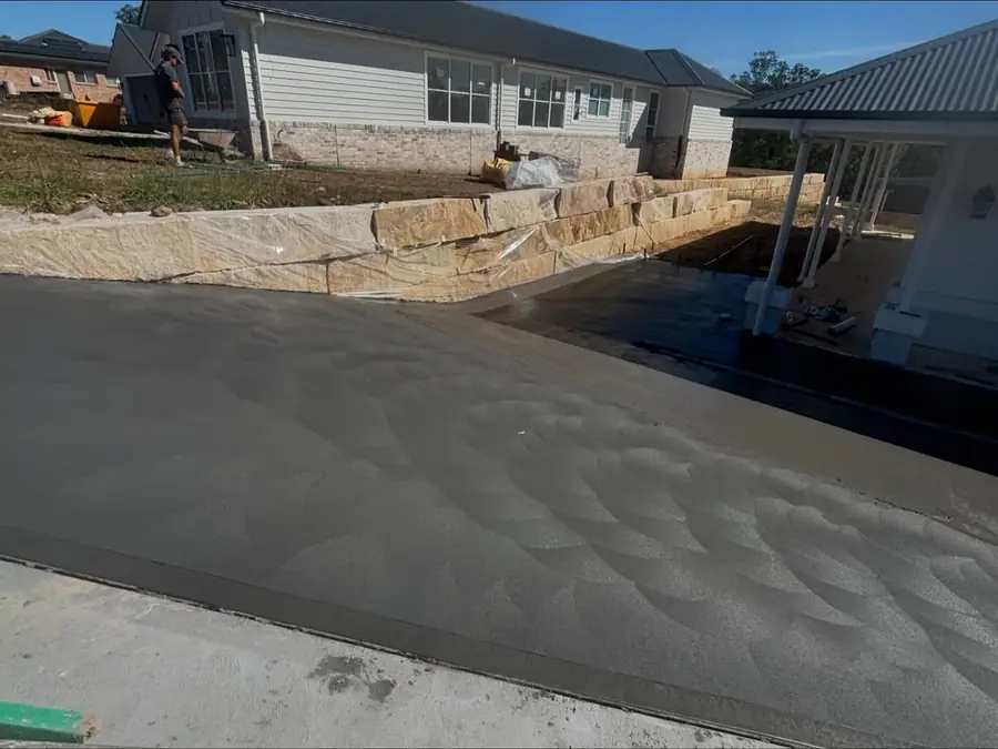 Driveway sandstone retaining