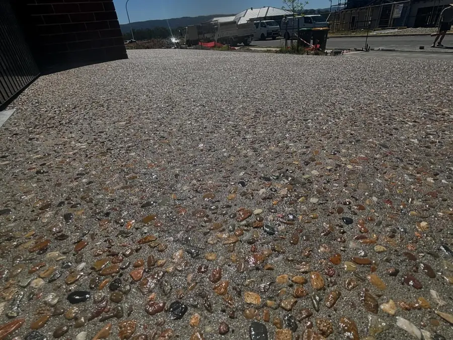 Exposed aggregate pebble wide