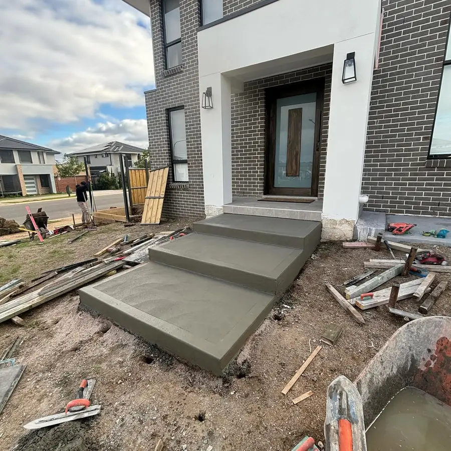 Front entry steps two storey