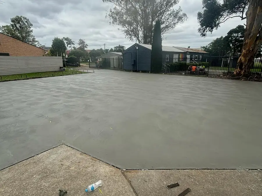 Large slab backyard