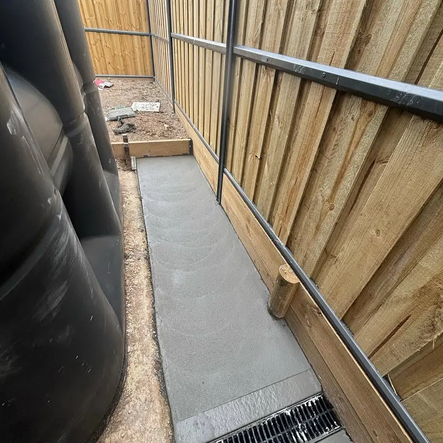 Narrow side path strip drain