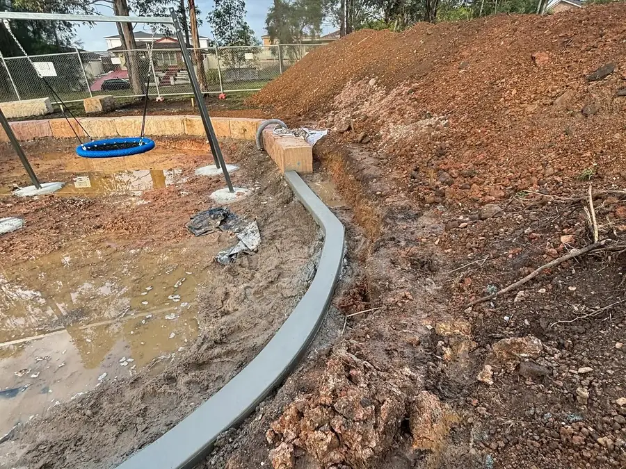 Playground path wet