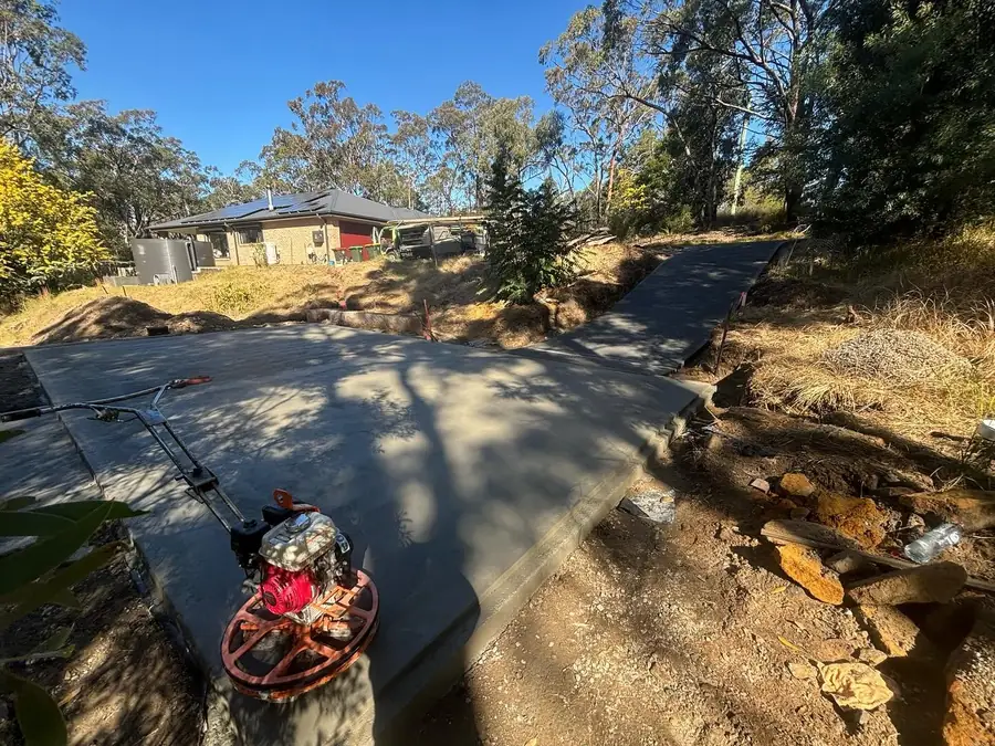 Power trowel bush driveway