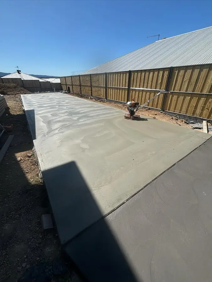 Side yard slab after