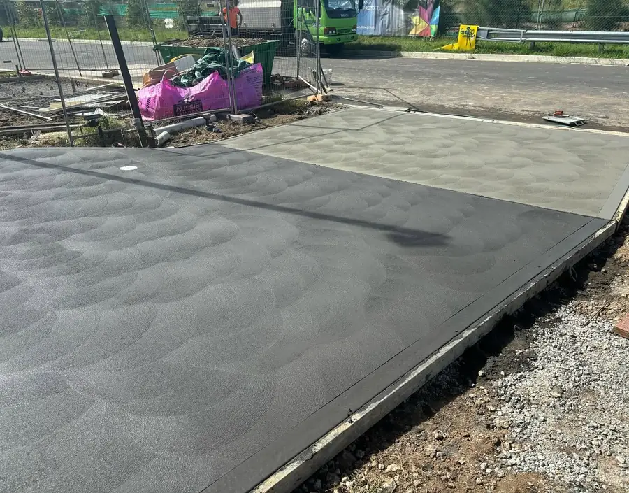 Two tone driveway angle