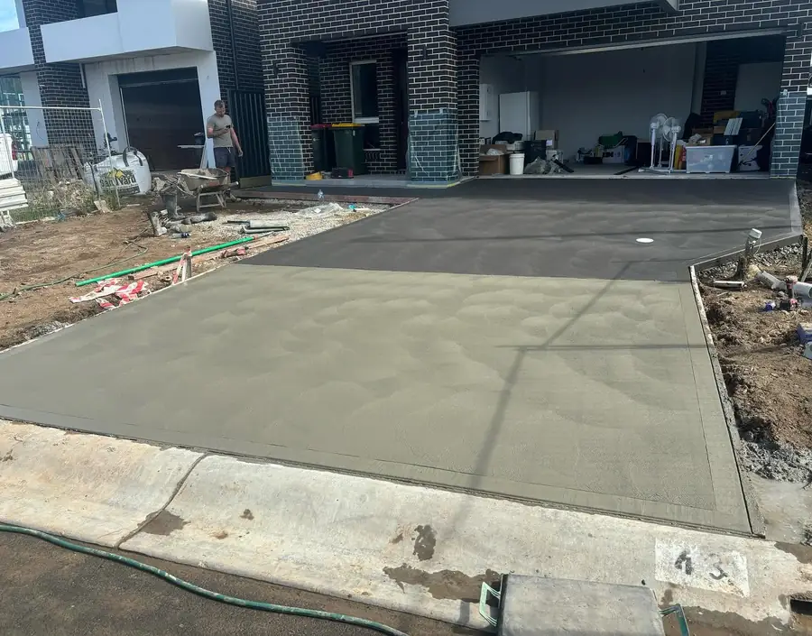 Two tone driveway townhouse